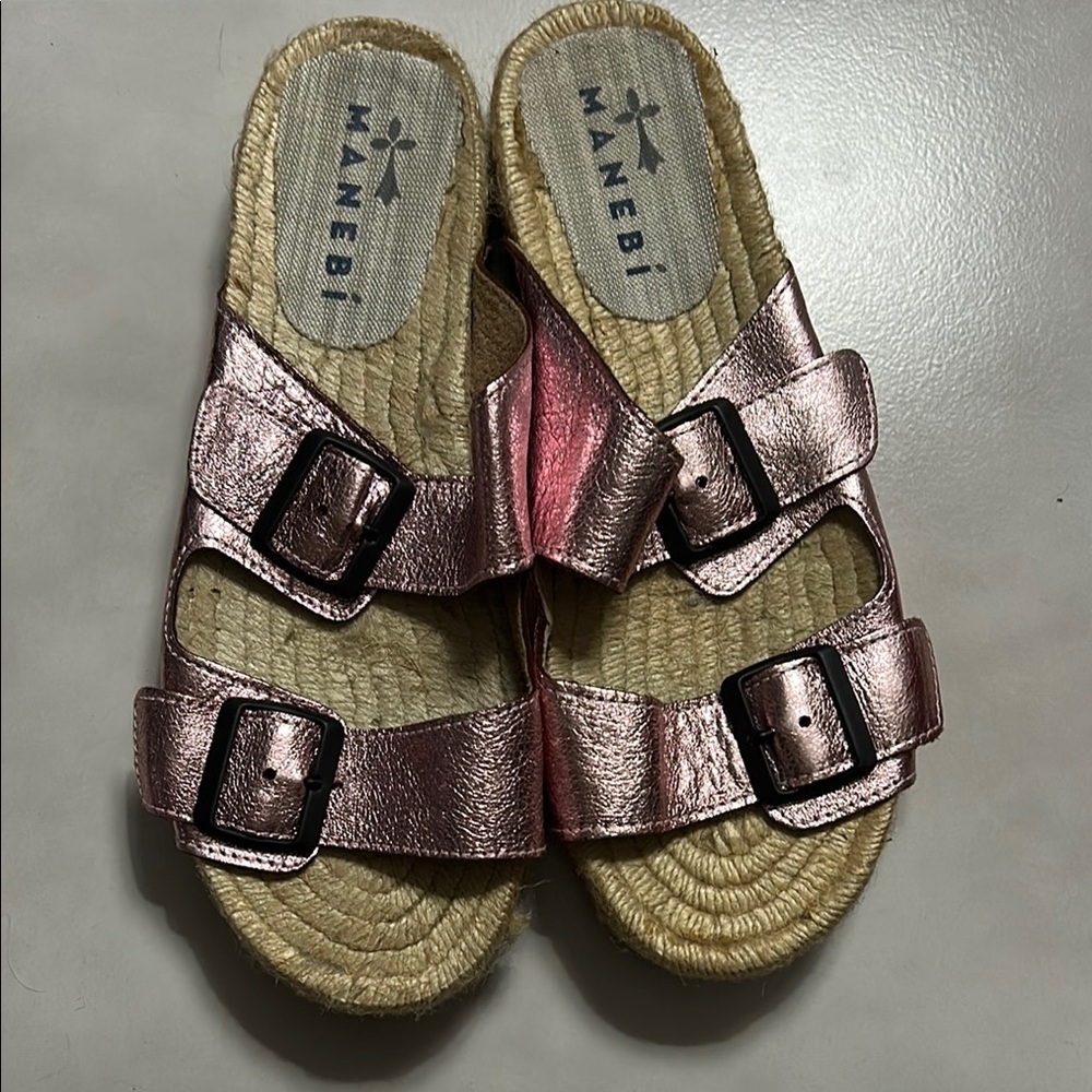ciabatta donna MANEBI woman Pink metallic slippers Sandals Pink Metallic size 39